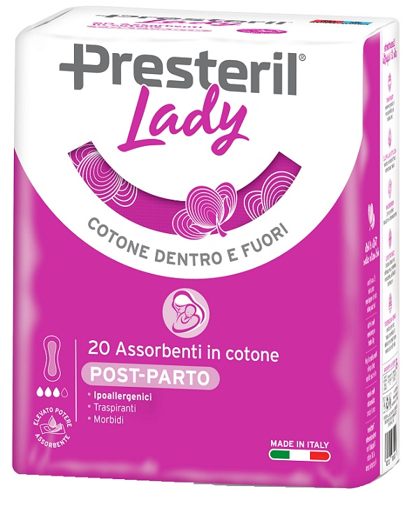 PRESTERIL LADY ASSORBENTE POST PARTO 20 PEZZI - Farmacia Castello Srl