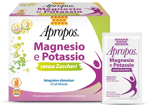 APROPOS MAGNESIO E POTASSIO SENZA ZUCCHERI 24 BUSTINE GUSTO LIME - Farmacia Castello Srl