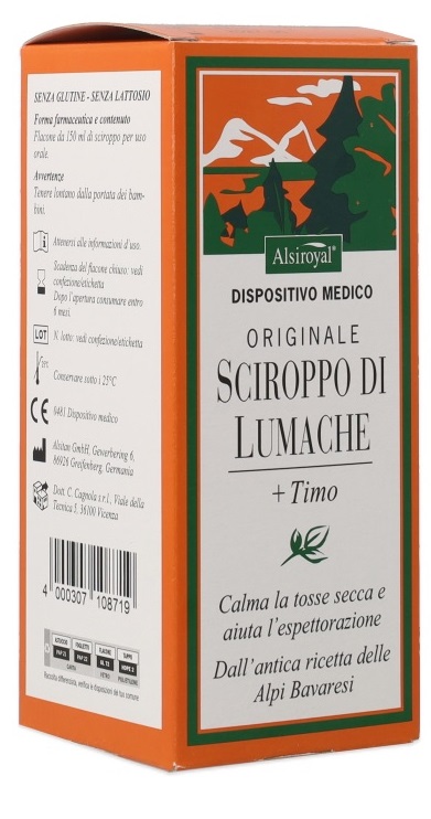 SCIROPPO LUMACHE ORIGINALE ALSITAN 150 ML - Farmacia Castello Srl