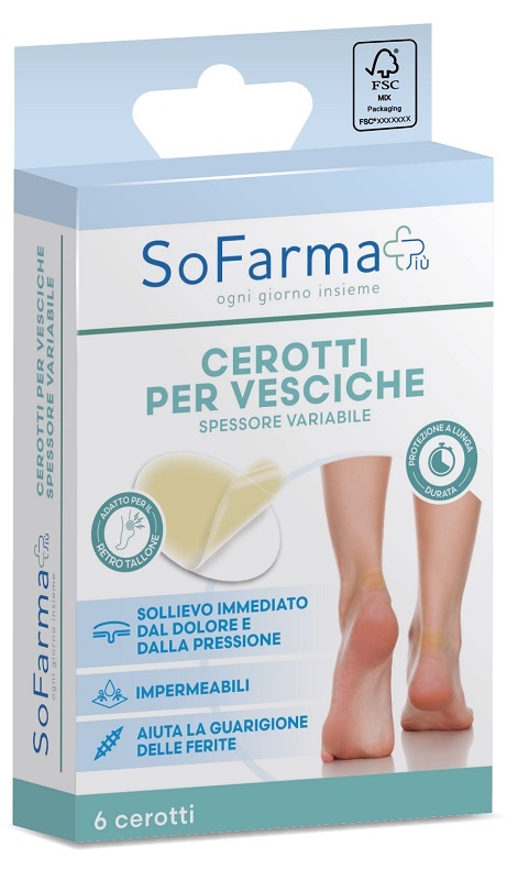 CEROTTO VESCICA RETROTALLONE OVALE 44X66 MM 6 PEZZI SOFARMAPIU' - Farmacia Castello Srl