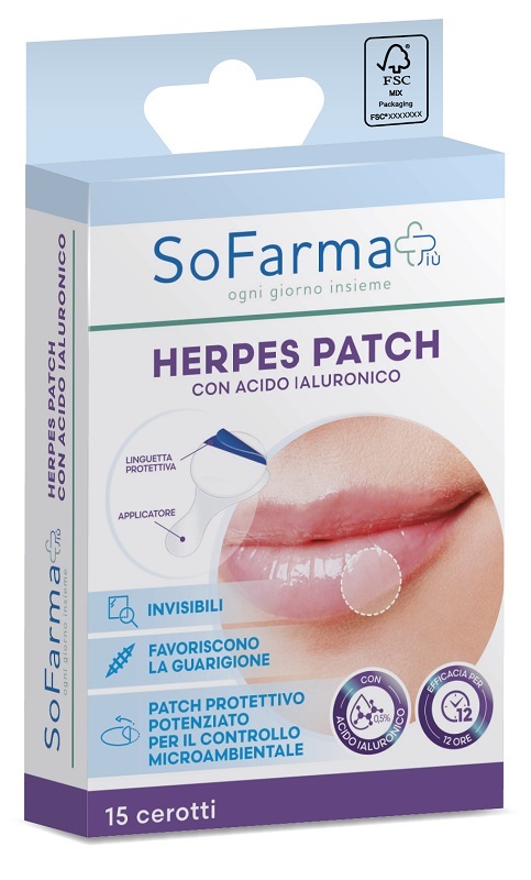 CEROTTO HERPES PATCH CON ACIDO IALURONICO 15 PEZZI SOFARMAPIU' - Farmacia Castello Srl