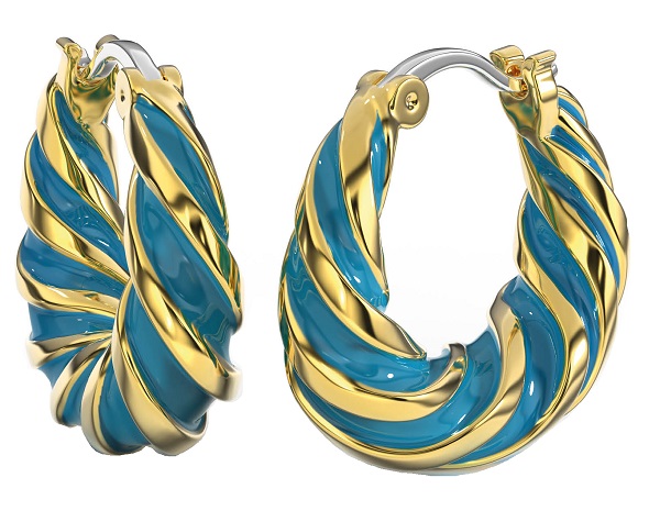 BJT366 ORECCHINO ALARA TURQUOISE GOLD PLATED - Farmacia Castello Srl