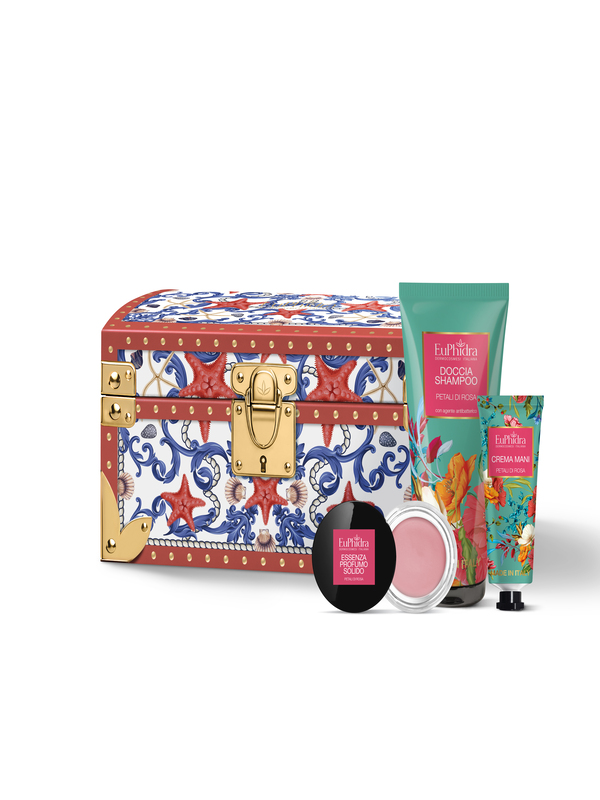 EUPHIDRA CARTOLINA DAL MARE COFANETTO PETALI DI ROSA DOCCIA SHAMPOO 200 ML + CREMA MANI 50 ML + ESSENZA PROFUMO SOLIDO 15 G - Farmacia Castello Srl