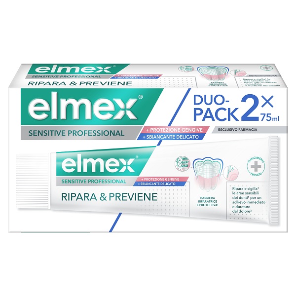 ELMEX SENSITIVE PROFESSIONAL RIPARA & PREVIENE WHITENING 2 PEZZI DA 75 ML - Farmacia Castello Srl